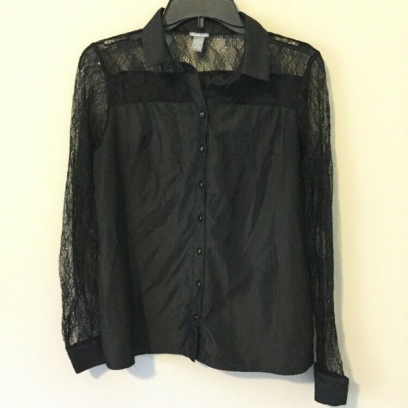 Charlotte Russe Tops - Charlotte Russe Size M Black Lace Shirt